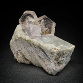 Tabular Morganite Crystals on Albite